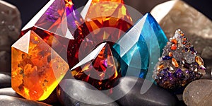 Background of crystals and gemstones