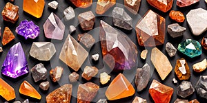 Background of crystals and gemstones