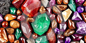 Background of crystals and gemstones