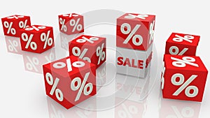 Background of cubes with sale and offer concept