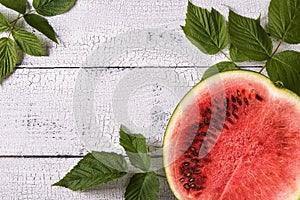 Background with cutted red watermelon