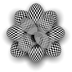 Background 3d checkered ellipses