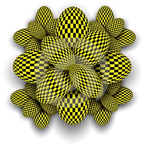 Background 3d checkered ellipses