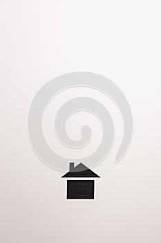 Background of dark brown wooden basic house icon
