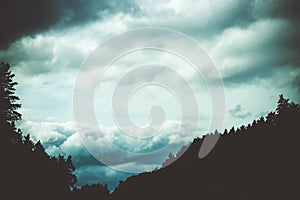 Background of dark clouds before a thunder-storm.