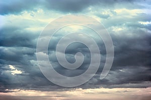 Background of dark clouds before a thunder-storm