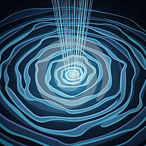 The background is dark, enhancing the luminous effect of the central elements