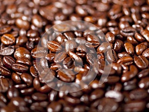 Background of dark roasted coffee beans