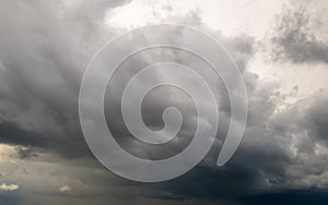 Background of dark storm clouds before a thunder-storm. Nature background