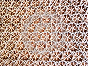 Background of Decorative Brown Woven Bamboo Pattern