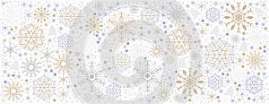 Background for decorative Christmas time vector seamless snowflakes pattern