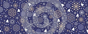 Background for decorative Christmas time vector seamless snowflakes pattern