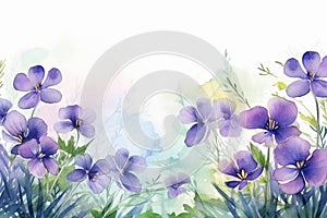 Background decorative spring flower blossom plant nature floral illustration watercolor beauty design background summer