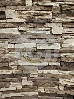 The background of a decorative stone wall. Interior.