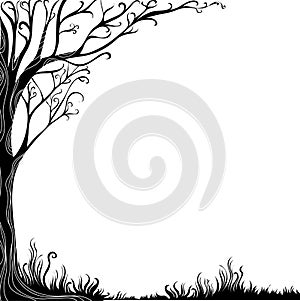 Background with decorative tree