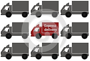 Background with delivery trucks