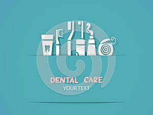 Background with dental care symbols