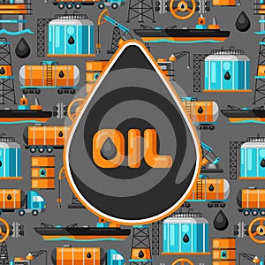 Background design with oil and petrol icons.