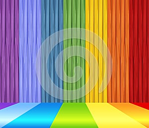 Background design with rainbow wall