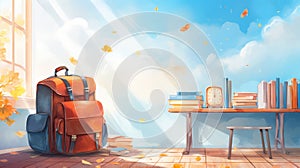 Background design scene nature room interior background home cartoon sky house landscape summer illustration