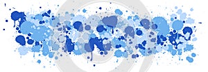 Background design with watercolor splash in blue on white background