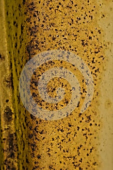 Background of detailed yellow rusty metal
