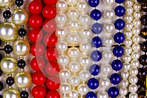 Background of different beads necklaces