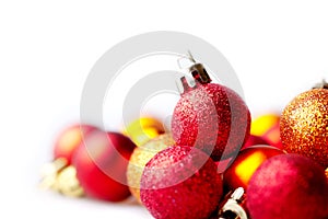 Background with different christmas bulbs