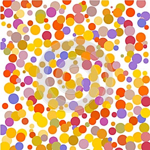 The background of different colored dots of variable sizes, located of different density on white.