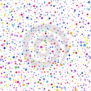 The background of different colored dots of variable sizes, located of different density on white.