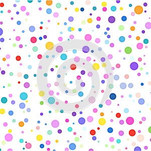 The background of different colored dots of variable sizes, located of different density on white.