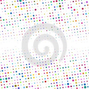 The background of different colored dots of variable sizes, located of different density on white.