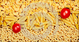 Background from different pasta types