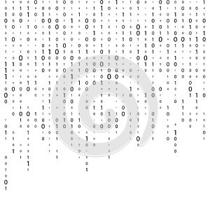 Background With Digits On Screen. binary code zero one matrix white background. banner, pattern, wallpaper. Abstract