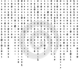 Background With Digits On Screen. binary code zero one matrix white background. banner, pattern, wallpaper. Abstract