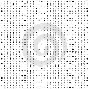 Background With Digits On Screen. binary code zero one matrix white background. banner, pattern, wallpaper. Abstract