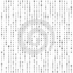 Background With Digits On Screen. binary code zero one matrix white background. banner, pattern, wallpaper. Abstract