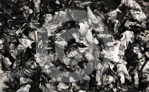 Background of dirty oil or ink covered cloth rags