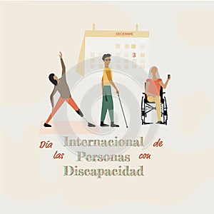 Background with disabled people, background with disabled people, International Day of Persons with Disabilities photo