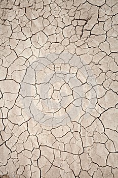 Background of dry clay soil in the arid deser