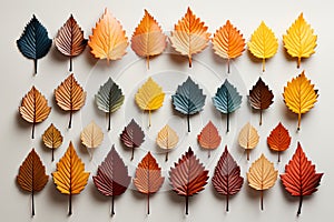 Background of dry clean autumn leaves, dry leaves on a white background, set of different leaves.