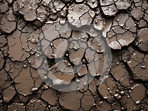 Background of dry cracked soil dirt or earth during drought