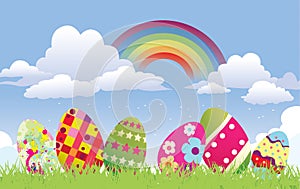 Background with easter eggs