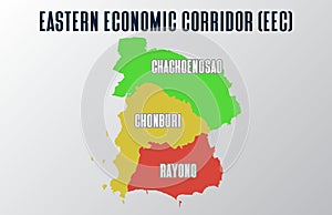 Background Eastern Economic Corridor or EEC map at Thailand photo