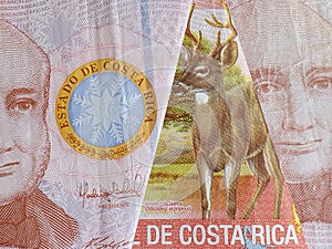 background of economy and finance with Costa Rican money