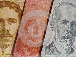 background of economy and finance with Costa Rican money
