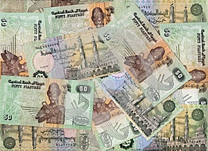 Background of Egyptian 50 piastres bills