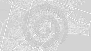 Background El Mahalla El Kubra map, Egypt, white and light grey city poster. Vector map with roads and water