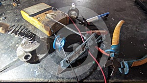 Background of electronic engineering work tools