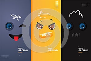 cute background illustration expretion monsters photo